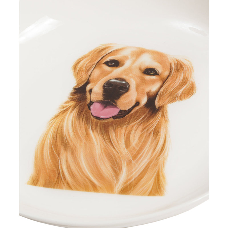 Ensemble de 8 assiettes en porcelaine - Golden Retriever