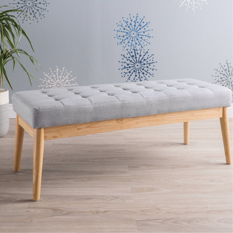 Gris avec pieds en bouleau massif pour un rehaussement de salon moderne Mid-Century dans un siège et une chambre confortables