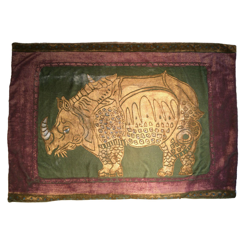 Rhinoceros Rectangular Pillow Cover, Velvet