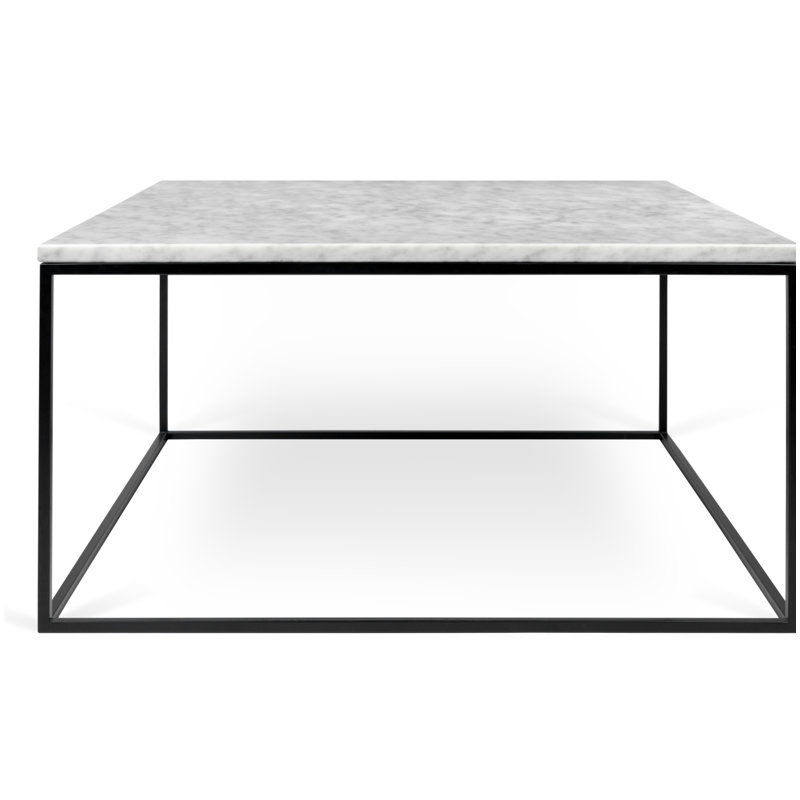 Tonya Frame End Table, White, Black