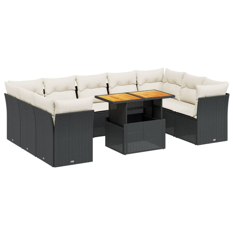Vidaxl Garden Sofa Set Black