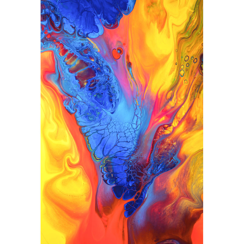 Peinture abstraite, H 26 po x l 50 po x P 1,5 po
