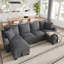 5 Seater Chenille Sofa & Chaise-985749831