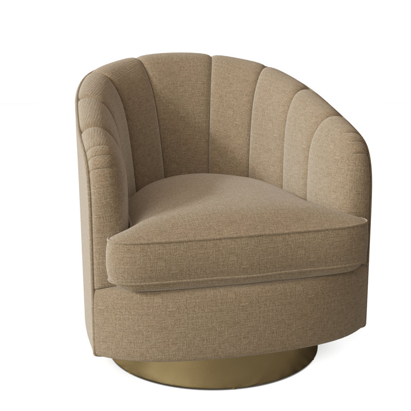 Fauteuil demi-tonneau pivotant de 28,75 po Conseilsy, Paille 3162