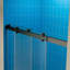 Porte de douche coulissante double sans cadre avec système de fermeture en douceur WOODBRIDGE, largeur de 56 à 60 po x hauteur de 80 po avec verre trempé transparent de 3/8 po (10 mm)-108467155