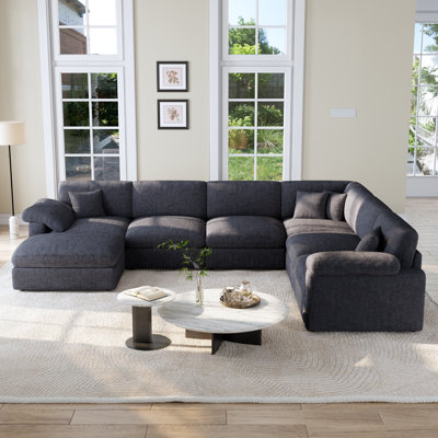 Canapé modulaire de coin moderne 7 pièces avec repose-pieds amovible Cloud