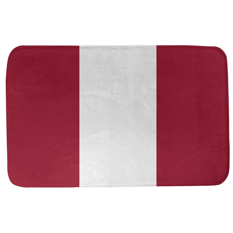 Memory Foam Non-Slip Bath Rug, 17" W x 24" L, Amaranth/WhBlack/Cadmium Yellowite Middle