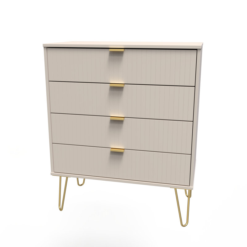 Fully Assembled Alojz 4 - Drawer Chest of Drawers, Kashmir Matt