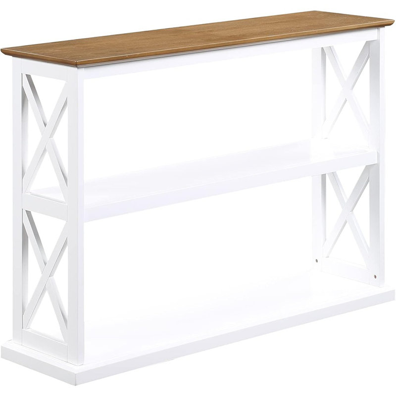 42" Coventry Console Table, Farmhouse Narrow Display Table, Driftwood/White