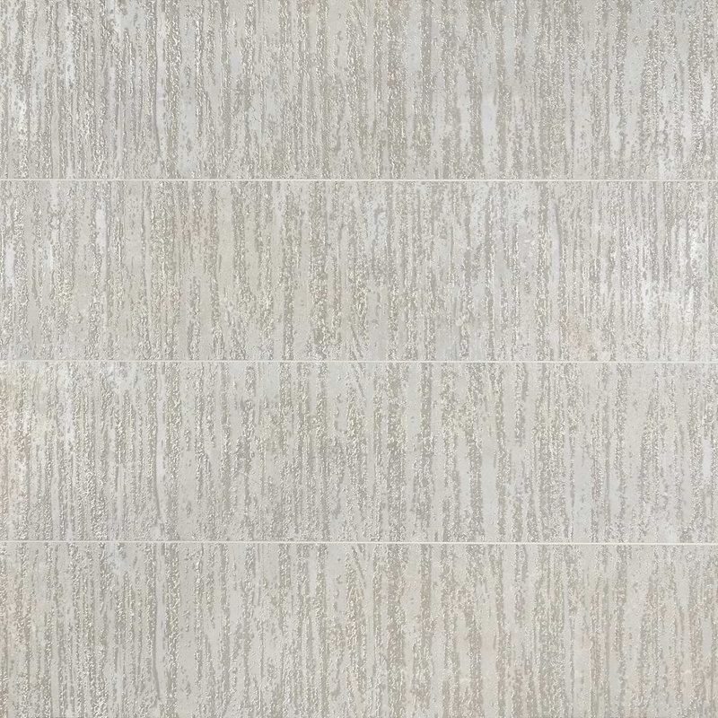 Twilight 12x48 Matte Metal Look Porcelain Tile, Deco Silver