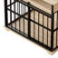 Grand meuble cage en bois avec tiroir de rangement pour chiens de taille moyenne et grande, naturel-267935726