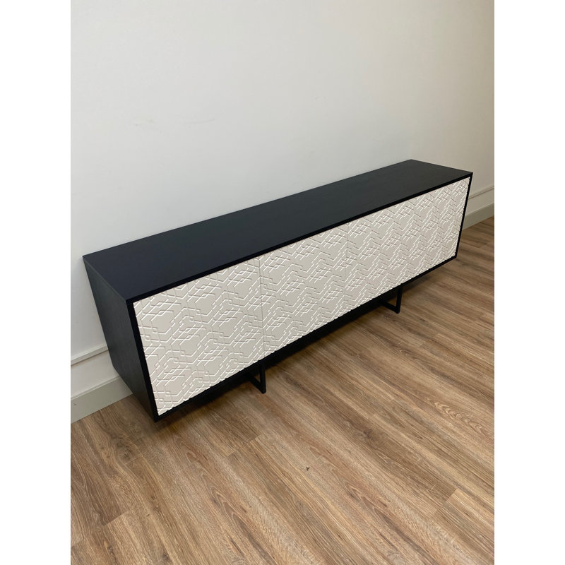 Largo 204cm Sideboard, Black/White