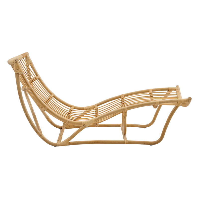 Pranay Outdoor Wicker Chaise Lounge, Natural