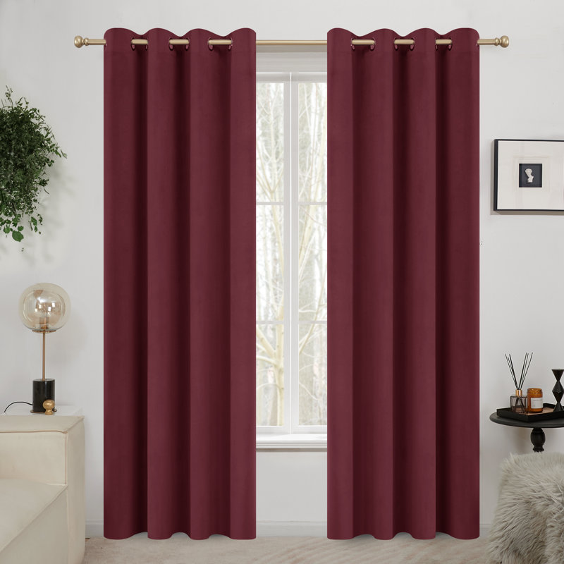 Zmari Blackout Curtain Pair, 52" W x 84" L, Deep Blue