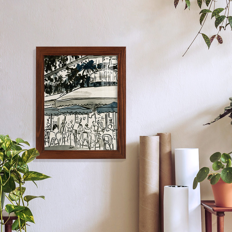 " Aucoin De Larue II ", 9" W x 11" H x 1'' D, Chestnut Framed Paper