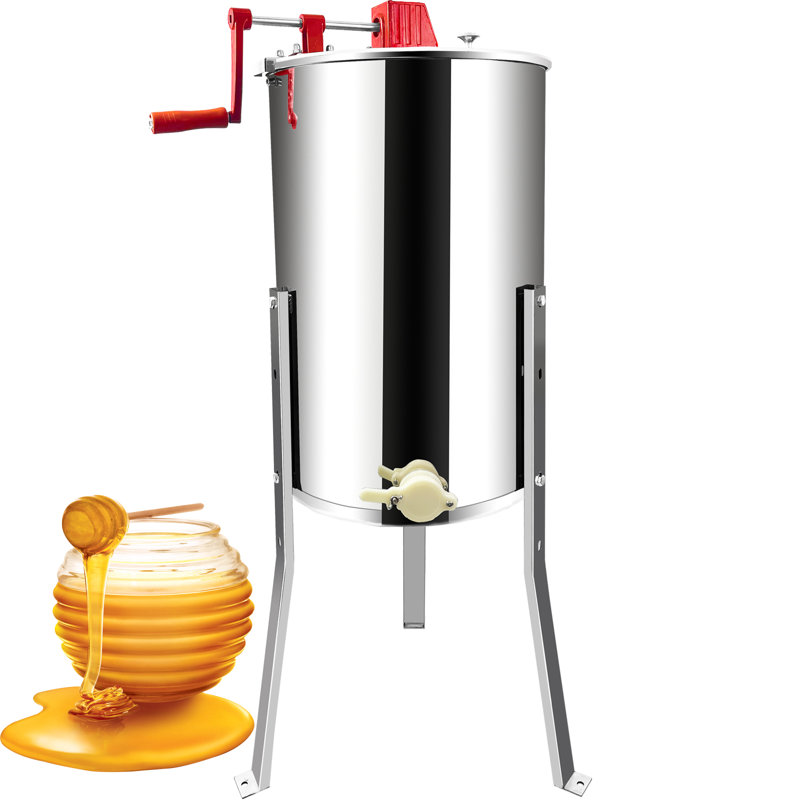 Extracteur de miel manuel efficace pour les apicoles à 2/4 cadres, acier inoxydable