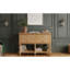 Console 42 po avec 4 tiroirs à fermeture en douceur, pieds tournés classiques, structure en bois massif et placage de pin