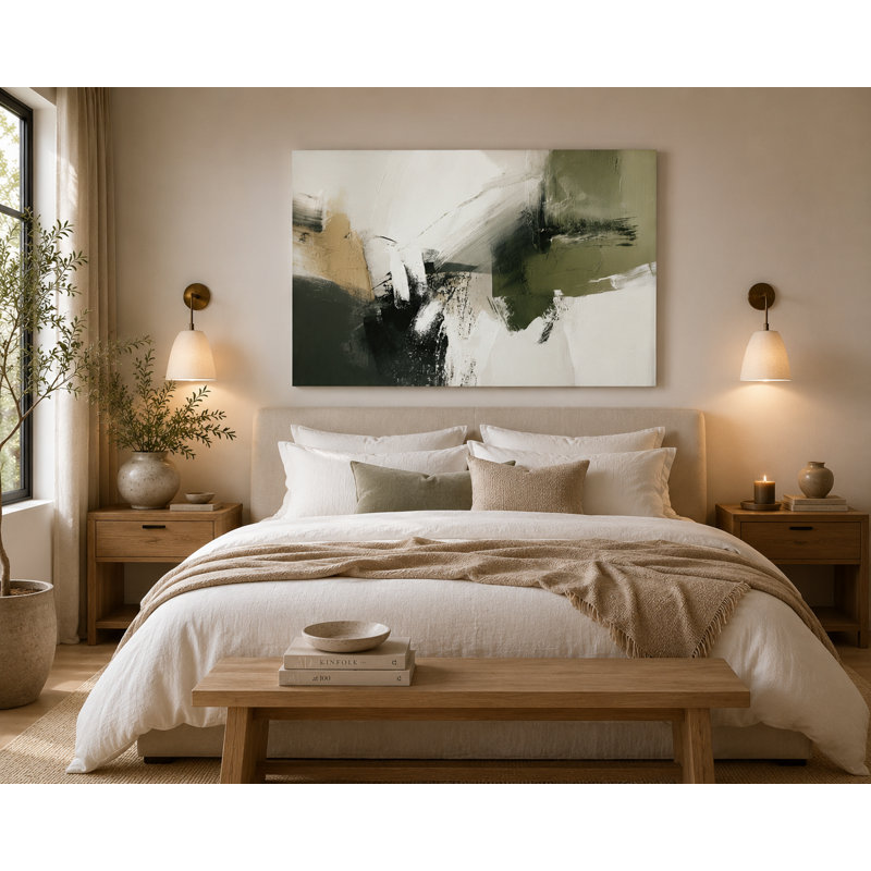 Art mural sur toile tendue Olive Gesture, L 48 po x H 36 po x P 1,5 po