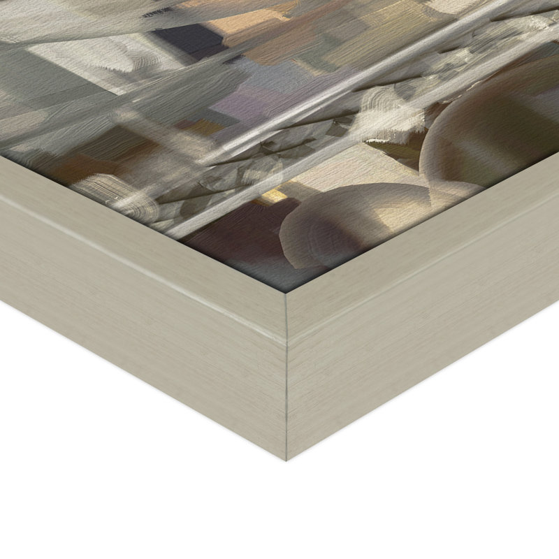 «City Lights» par Studio Arts, reproduction d'art sur toile, H 31 po x l 41 po, Encadrement de couleur or mat