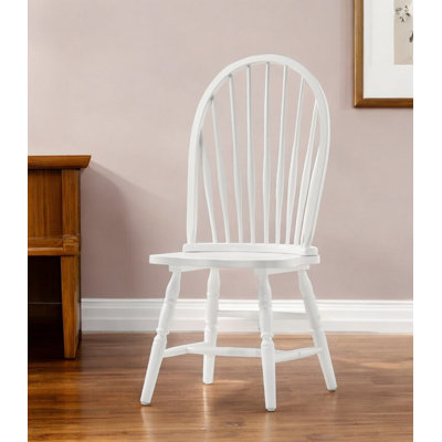 Chaise d'appoint à dossier Windsor en bois blanc