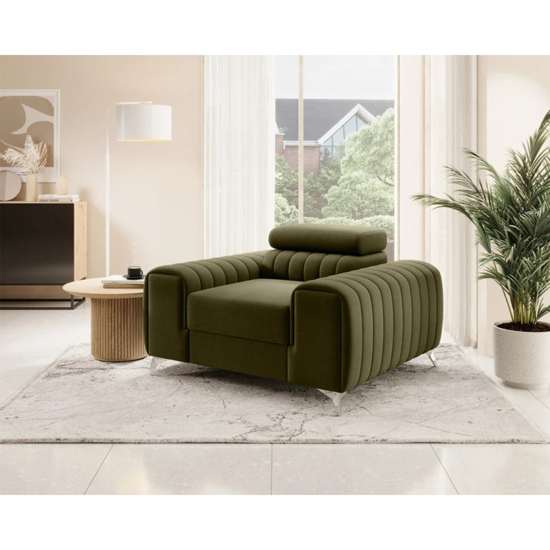 Fauteuil d'appoint moderne Laurence - Vert olive, Vert olive