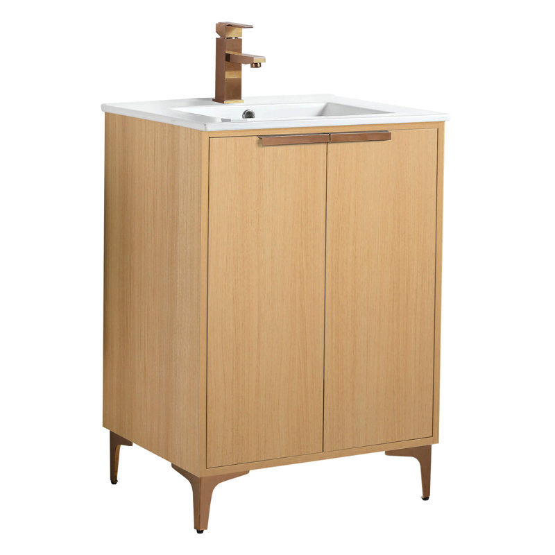 Ensemble de meuble-lavabo simple 24 po Keeter, Or mat