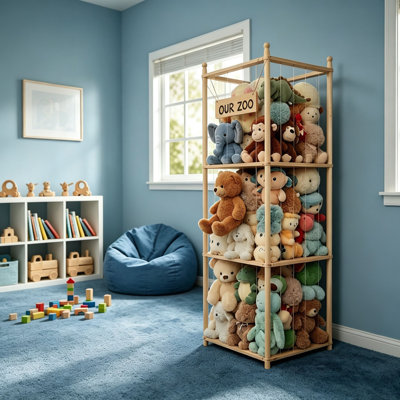 136 cm H x 40 cm W Solid Wood Toy Storage Bookcase