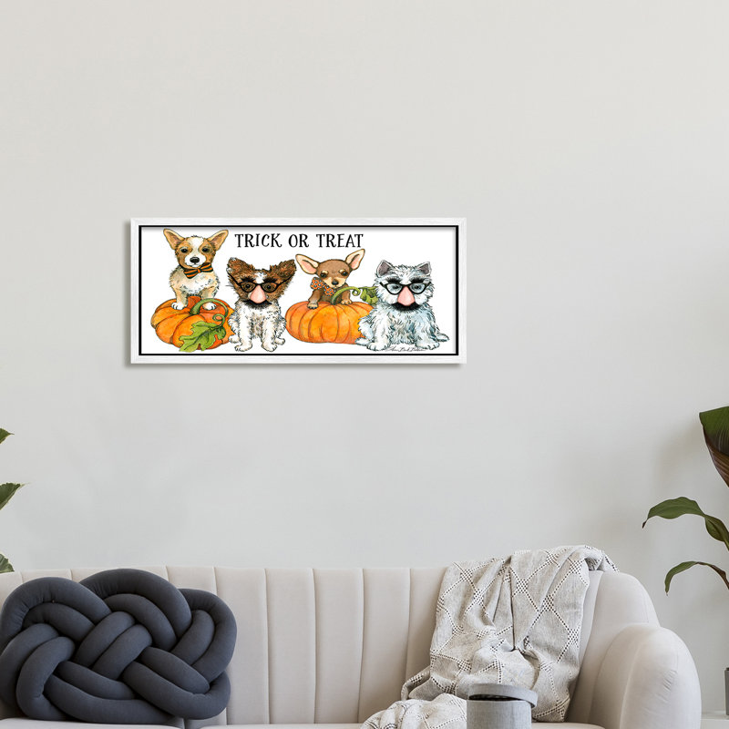 Tenues festives d'Halloween pour chien, H 13 po x l 30 po, Giclée encadrée noir minuit