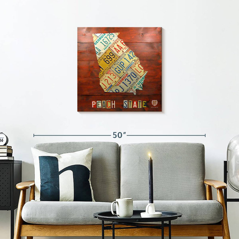 Georgia Map, 24" H x 24" W