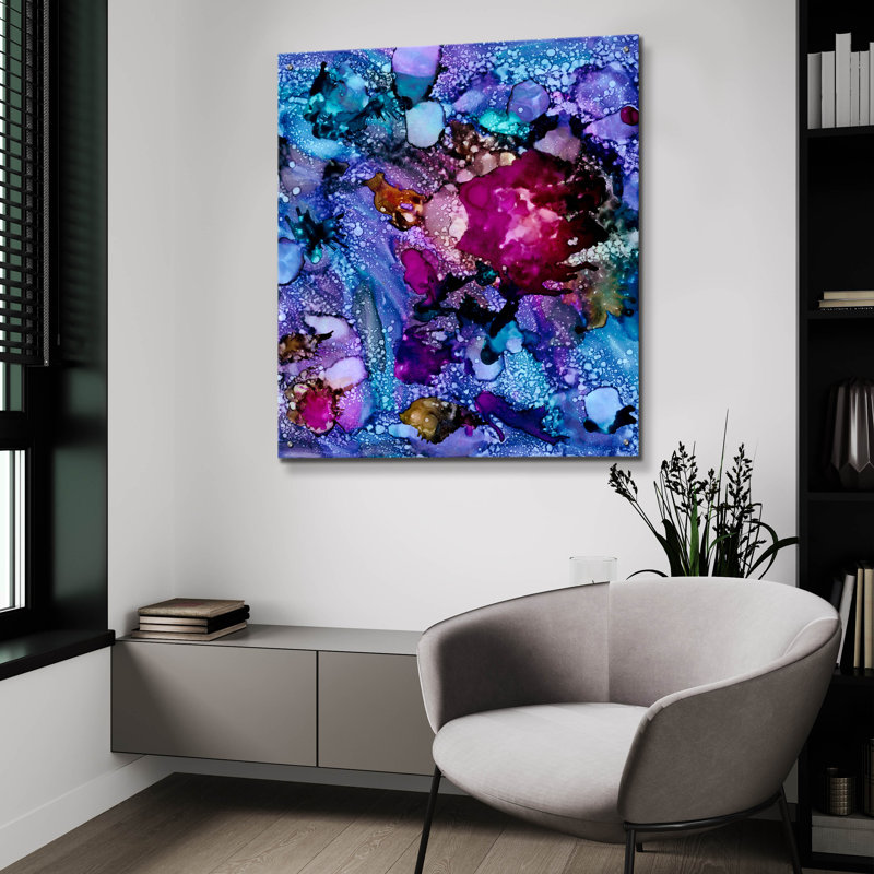«Purple Outburst I» par Regina Moore, H 36 po x l 36 po x P 0,2 po