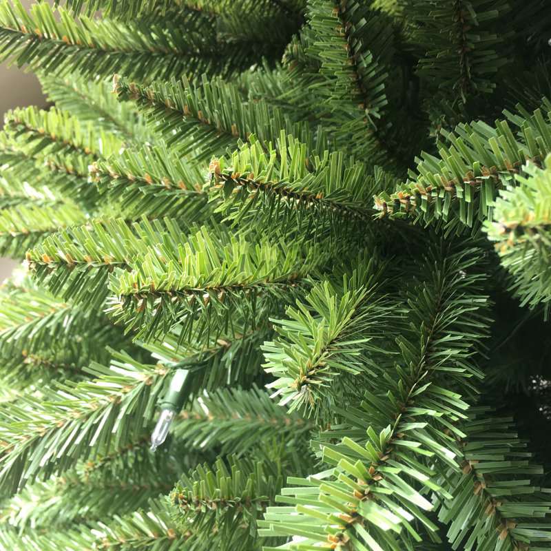 Sapin de Noël vert extra plein avec lumières DEL, Poteau d'angle H 9 pi