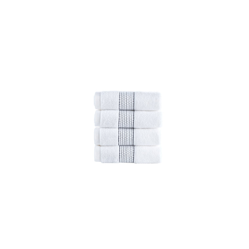 Turkish Cotton Midweight Jacquard Washcloth, Anthracite