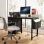 Bureau de 47,3 po avec prise de courant et 3 tiroirs pliables, poche latérale, prise d'ordinateur de style moderne
