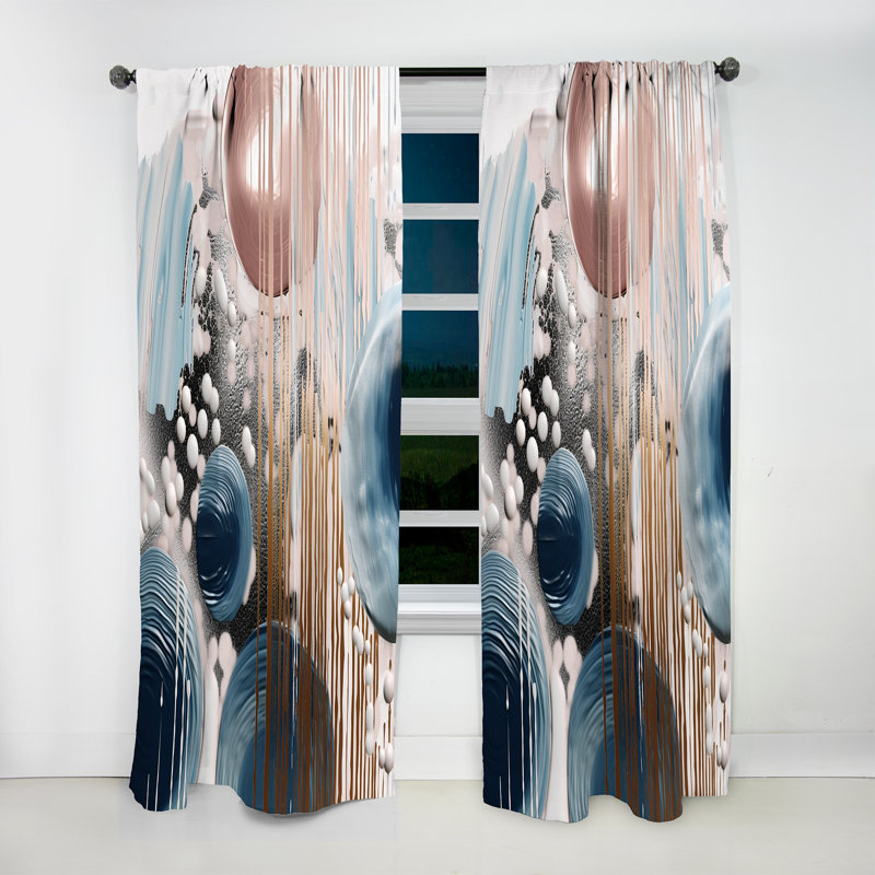 Penfield - Whispers Of Marble IV - Modern Velvet Curtain - Room Darkening - 1 panel, 52" W x 84" L