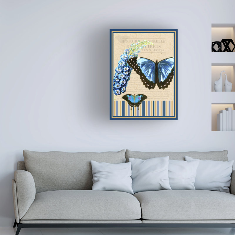 Art mural sur toile tendue «Delphinium - Vertical» par Gail Fraser pour décoration de salon, de chambre à coucher ou de bureau - 35 x 47