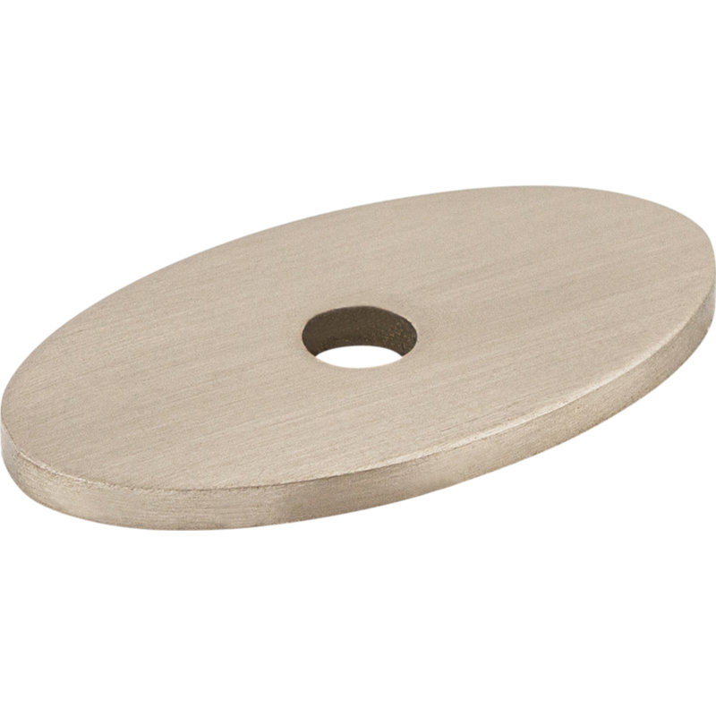 Oval  Backplate, Brushed Satin Nickel, 1.25" H x 0.75" W x 0.625" D