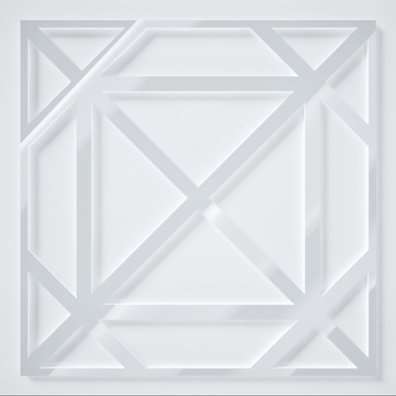 Panneaux muraux décoratifs en acrylique Buxton, très petit, l 7 3/8 po x H 7 3/8 po x T 1/8 po, blanc, Blanc