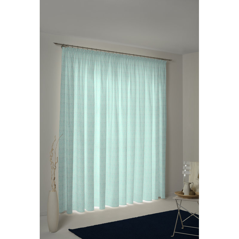 Wybron Little Parrot Slot Top Opaque Curtain, 145 W x 225 D cm, Turquoise/Mint Cream