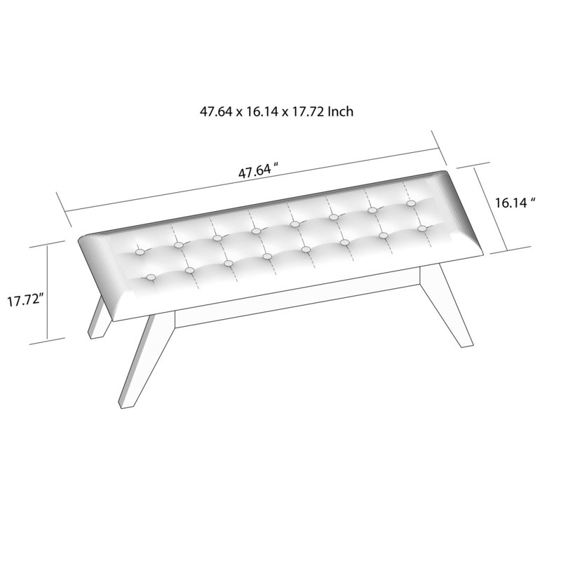 Cacy Genuine Leather Upholstered Bench