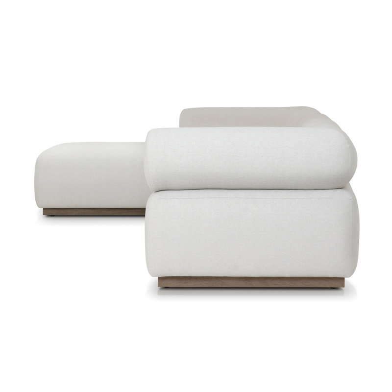 Lenox Modular Chaise Sectional, Cream Polypropylene/Olefin