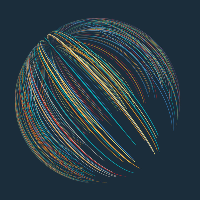 Abstract Sphere, 12" H x 12" W  