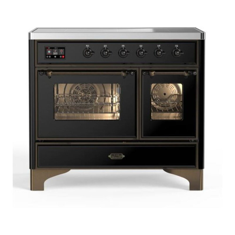 Majestic II 40" Freestanding Induction Range, Glossy Black/Bronze