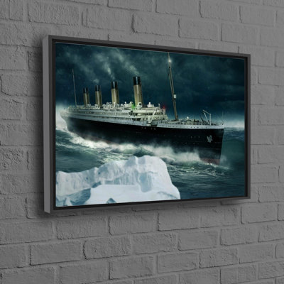 Contemporary Ship Landscape Poster Wall Hanging with Personalized Gifting Option and Coastal Art Decor