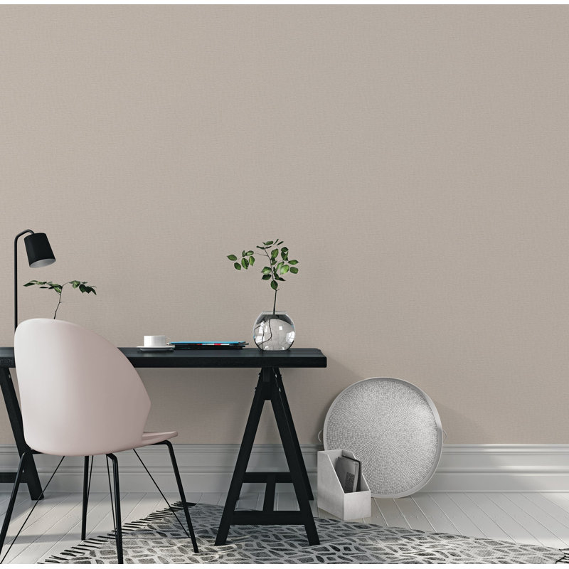 Llewelyn-Bowen - Off The Wall Solid Color Non-Woven Wallpaper Roll, Beige