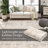 Vintage Tribal Oriental Area Rug with Non-Slip Backing - Distressed Beige Faux Cashmere Washable Rug for Bedroom & Living Room-945296339