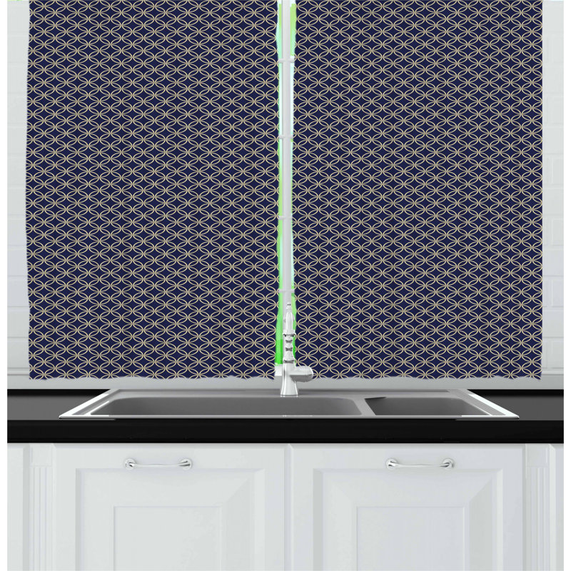 Geometric Tailored Kitchen Curtain