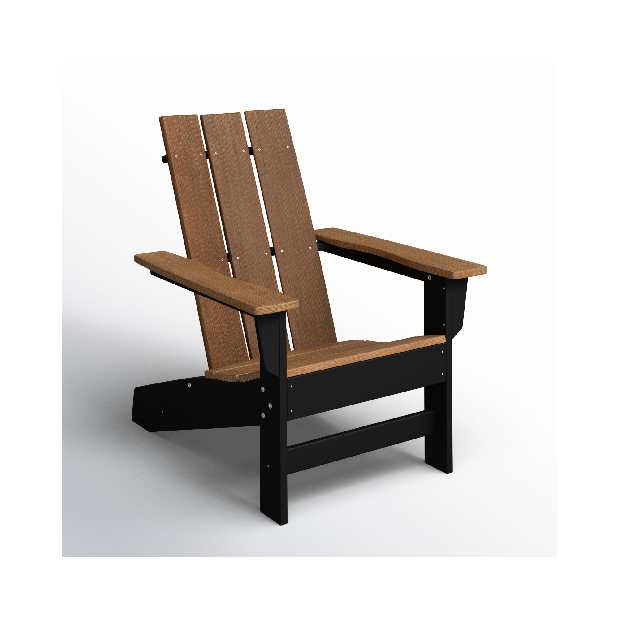 Ratcliff All-Weather HDPE Adirondack Chair, Black/Antique Mahogany