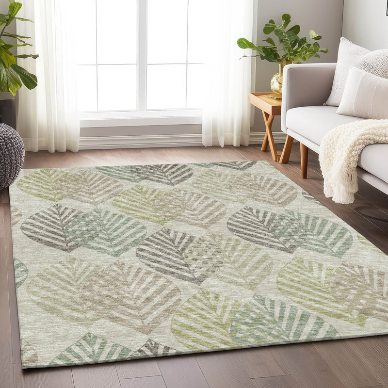 Premium Machine Washable Prisco Taupe Rug, Rectangle 9' x 12'