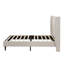 Structure de lit tapissier pour grand lit, tissu chenille beige-61596111-61596107