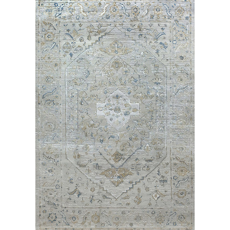 Highpoint 1062-185 Crème / beige / bleu, Rectangle 5 pi 2 po x 7 pi